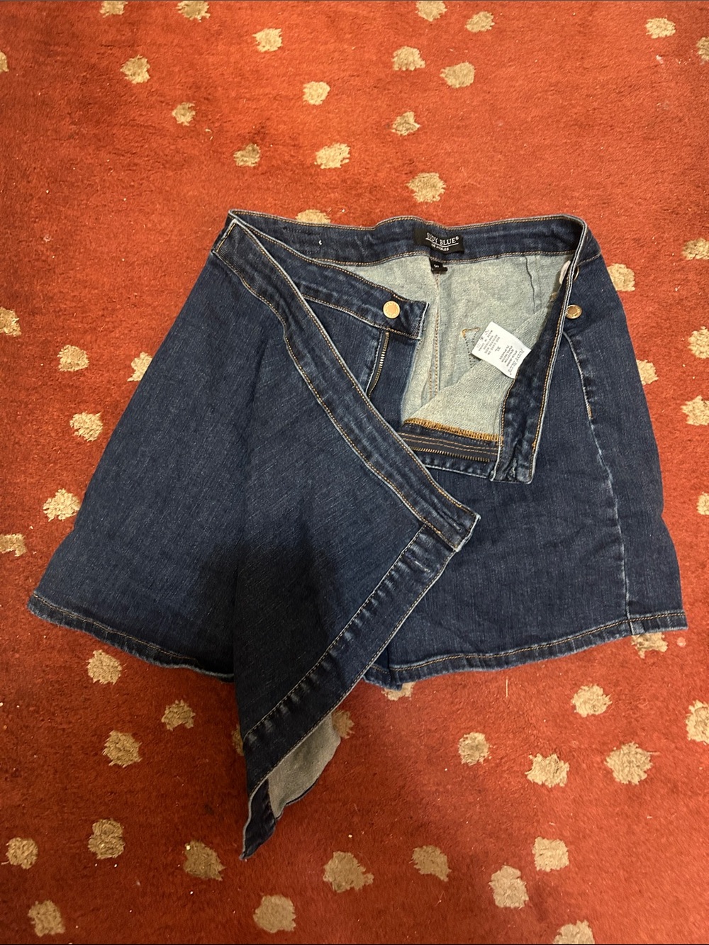 Judy Blue Dark Blue Denim Skirt with Contrast Stitching